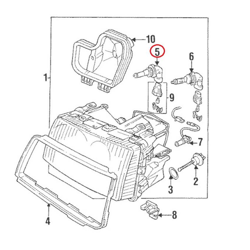 VW Light Bulb (Headlight) (Halogen) (9006) N10130001